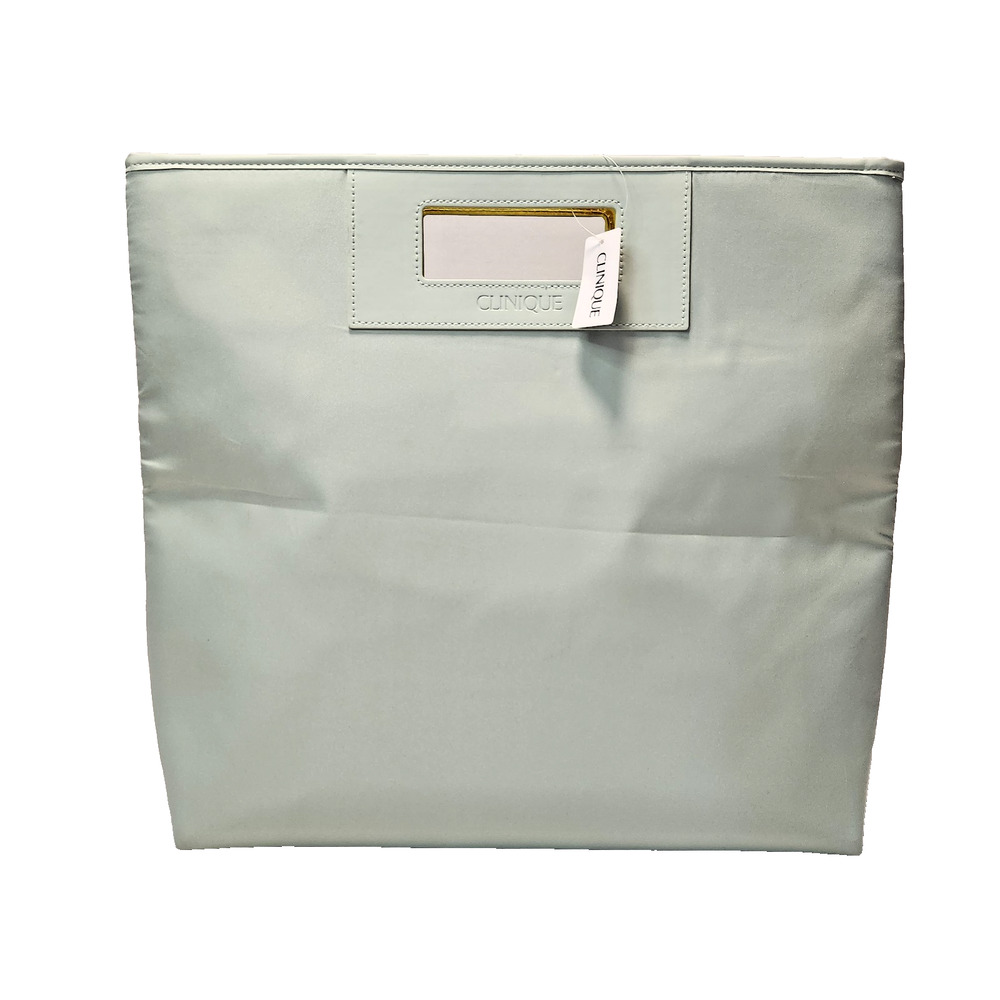 New! Clinique Teal Yellow Large 15" Reusable Shopping Tote Beach Bag